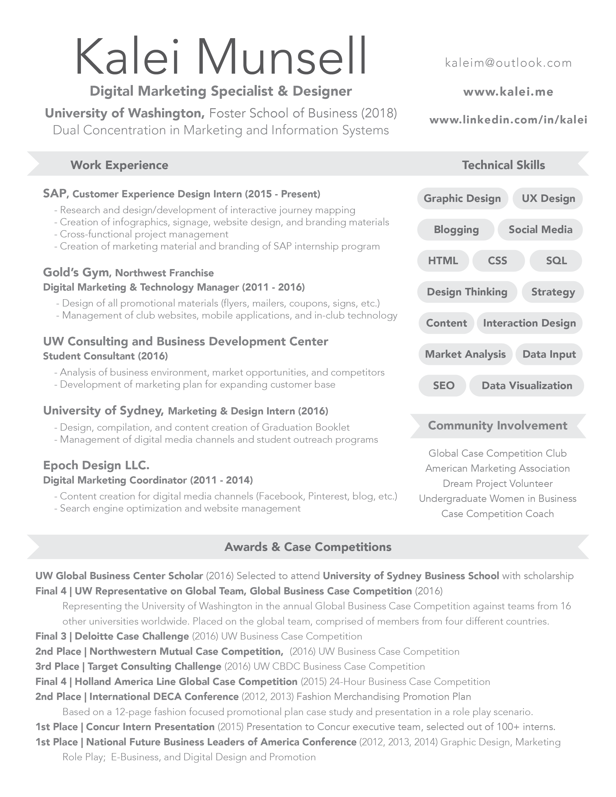 resume kalei munsell